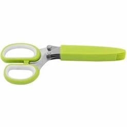 PERLE RARE Kräuterschere, Scharfe 5-Klingen-Schere Zum Hacken Von Kräutern, Geeignet Für Schnittlauch, Zitrusfrüchte, Zwiebeln, Knoblauch, Vanille, Mit Reinigungskamm (1 Packung, Grün) -Angebote Schneidwerkzeug Store 64908772 3