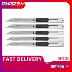 FUIENKO 5 Stücke Edelstahl Kunst Messer Auto Styling Kohlefaser Vinyl Film Aufkleber Wrap Sicherheit Snitty Cutter Für Schreibwaren Büro 5E02