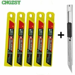 Fuienko 1PC Kunst Utility Messer 50PCS Klingen Für Schreibwaren Schule Papier Grafiken Büro Diy Cutter Auto Film Vinyl Schneiden E02 + 5E03