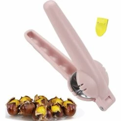 DONTODENT Chestnut Cutter Tool Öffnermesser, Edelstahl 2 In 1, Mit Rutschfestem Griff Rosa