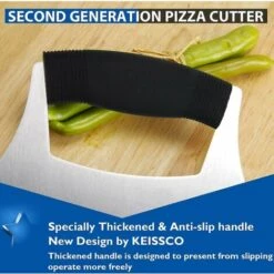 DONTODENT Pizzaschneider Edelstahl Ulu Messer Razor Sharp Rocker Slicer Cutter Hackfleisch Mezzaluna Messer Salat Gemüse Chopper Mit Verbessertem Ergonomischem Anti-s -Angebote Schneidwerkzeug Store 65388533 3