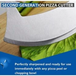 DONTODENT Pizzaschneider Edelstahl Ulu Messer Razor Sharp Rocker Slicer Cutter Hackfleisch Mezzaluna Messer Salat Gemüse Chopper Mit Verbessertem Ergonomischem Anti-s -Angebote Schneidwerkzeug Store 65388533 4