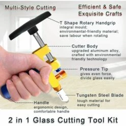 BENOBBY KIDS 2-in-1-Glasschneider-Werkzeugsatz, Glasschneider-Werkzeug Zum Schneiden Von Glas/Spiegeln/Buntglas Mit 2 Zus?tzlichen K?pfen, 4 Druckbits -Angebote Schneidwerkzeug Store 65690471 3