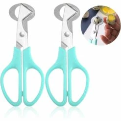 HEGUYEY 2 Stück Wachteleierschere, Edelstahl Wachteleier Schere, Wachtelei Schere, Eierschalen Schneidescheren, Eierteiler Eier Opener Für Zuhause, Küche, Restaurant (Blau)