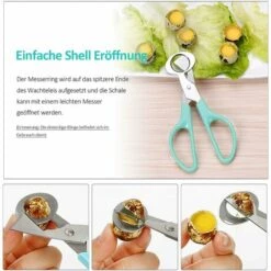 HEGUYEY 2 Stück Wachteleierschere, Edelstahl Wachteleier Schere, Wachtelei Schere, Eierschalen Schneidescheren, Eierteiler Eier Opener Für Zuhause, Küche, Restaurant (Blau) -Angebote Schneidwerkzeug Store 65792397 3