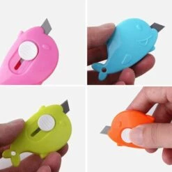 ILOVEMILAN 12 Stück Whale Shape Mini Einziehbares Allzweckmesser Box Cutter Brieföffner, Splice-Messer Aus Legiertem Stahl Mit Schlüsselanhänger-Loch (zufällige Farbe) -Angebote Schneidwerkzeug Store 65948222 3