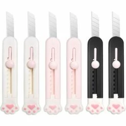 ILOVEMILAN 6er-Pack Niedlicher Einziehbarer Kartonschneider, Allzweckmesser, Weihnachtliches Scharfes Karton-Rasiermesser, Glatter Mechanismus, Perfekt Für Büro Und Zuhause.