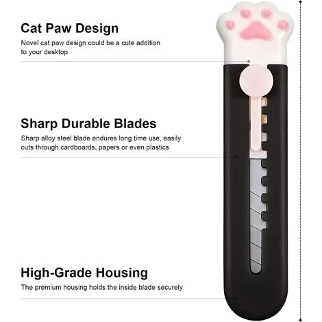 ILOVEMILAN 6er-Pack Niedlicher Einziehbarer Kartonschneider, Allzweckmesser, Weihnachtliches Scharfes Karton-Rasiermesser, Glatter Mechanismus, Perfekt Für Büro Und Zuhause. 2 ILOVEMILAN 6er-Pack Niedlicher Einziehbarer Kartonschneider, Allzweckmesser, Weihnachtliches Scharfes Karton-Rasiermesser, Glatter Mechanismus, Perfekt Für Büro Und Zuhause. – Bild 2