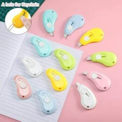 ILOVEMILAN 12 Stück Mini Einziehbare Messer Box Cutter Brieföffner Bunte Taschenmesser Mini Offene Schieber Zum Öffnen Von Briefen Kleine Boxen Öffnen Papier Schneiden DIY Handwerk -Angebote Schneidwerkzeug Store 65948375 3