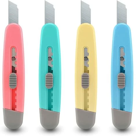 ILOVEMILAN 4er-Pack Kartonschneider, Einziehbares Allzweckmesser Mit 9 Mm Abbrechklinge, Scharfe Und Einfach Zu Verwendende Kleine Schneidwerkzeuge Zum Öffnen Von Paketen, Briefen Und Kartons. 1 ILOVEMILAN 4er-Pack Kartonschneider, Einziehbares Allzweckmesser Mit 9 Mm Abbrechklinge, Scharfe Und Einfach Zu Verwendende Kleine Schneidwerkzeuge Zum Öffnen Von Paketen, Briefen Und Kartons.