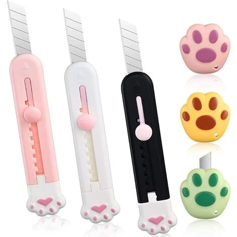 ILOVEMILAN 6 Stück Niedlicher Einziehbarer Kartonschneider Kawaii Allzweckmesser Kitty Brieföffner Katze Schöne Pfote Kartonschneider Tragbares Messer Kartonschneider Mit Loch 1 ILOVEMILAN 6 Stück Niedlicher Einziehbarer Kartonschneider Kawaii Allzweckmesser Kitty Brieföffner Katze Schöne Pfote Kartonschneider Tragbares Messer Kartonschneider Mit Loch