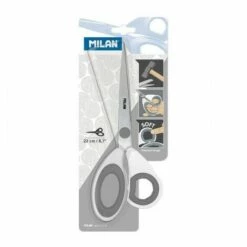 GENÉRICA Milan Tijeras Oficina 22cm Mango De Pl?stico Blister Blancogris