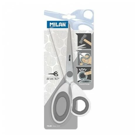 GENÉRICA Milan Tijeras Oficina 22cm Mango De Pl?stico Blister Blancogris 1 GENÉRICA Milan Tijeras Oficina 22cm Mango De Pl?stico Blister Blancogris