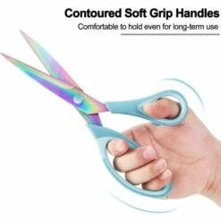 ILOVEMILAN Bastelschere, Allzweckschere Mit Scharfen Titanklingen, Gummigriff Mit Weichem Griff, Mehrzweck-Stoffscheren-Werkzeugset, Ideal Für Büro, Nähen, Kunst, Schule Und Haushalt, 1 Set Mit 3 Stück, Blau -Angebote Schneidwerkzeug Store 66136240 4