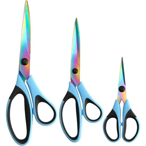 ILOVEMILAN Büroschere Bastelschere Stoffschere Allzweck Für Büro, Schule, Näh- Und Haushaltsbedarf, 3-teilig 1 ILOVEMILAN Büroschere Bastelschere Stoffschere Allzweck Für Büro, Schule, Näh- Und Haushaltsbedarf, 3-teilig