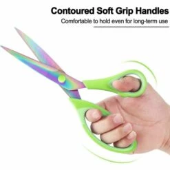 ILOVEMILAN Titan-Schere, Schere Mit Scharfen Klingen, Gummigriff Mit Weichem Griff, Mehrzweck-Scheren-Set, Ideal Für Handwerk, Nähen, Kunst, Büro, Schule Und Haushalt, 1 Set Mit 3 Stück, Grün -Angebote Schneidwerkzeug Store 66137014 3