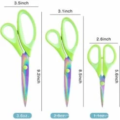 ILOVEMILAN Titan-Schere, Schere Mit Scharfen Klingen, Gummigriff Mit Weichem Griff, Mehrzweck-Scheren-Set, Ideal Für Handwerk, Nähen, Kunst, Büro, Schule Und Haushalt, 1 Set Mit 3 Stück, Grün -Angebote Schneidwerkzeug Store 66137014 5