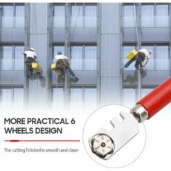 LIFCAUSAL 6-Rad-Glasschneider, Multifunktionaler Glasfliesen-Spiegelschneider, Holzgriff, Bleistift-Stil, Glasschneiderolle -Angebote Schneidwerkzeug Store 66166684 3