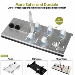 HEGUYEY Einstellbares Glasflaschenschneider-Set DIY-Werkzeug, Edelstahl-Schneidemaschinen-Set Für Wein, Bier, Whisky, Champagner, Soda, Runde Flaschen -Angebote Schneidwerkzeug Store 66205277 5
