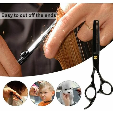 THSINDE Friseurscheren-Set Mit Reinigungstuch Und Schleifkarte, Rasierkamm, Clips, Verbesserter Professioneller Schnitt 2 THSINDE Friseurscheren-Set Mit Reinigungstuch Und Schleifkarte, Rasierkamm, Clips, Verbesserter Professioneller Schnitt – Bild 2