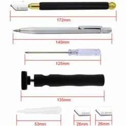 PERLE RARE Glasschneider & Fliesenschneider Set Für 2-22cm Dickes Glas Fliesen Spiegel Mosaik Schneiden, Glasschneider Diamant Mit Ergonomischer Griff Und Austauschbaren 3 Hartmetall-Schneidköpfen 7-teiliges Set -Angebote Schneidwerkzeug Store 66334716 3