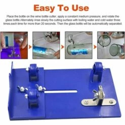 READCLY Glasflaschenschneider-Kit, Professioneller Flaschenschneider, Scharf, Langlebig, Rostfrei, Zum Schneiden Von Runden, Quadratischen, Ovalen Flaschen, Verstellbarer Schnitt (Blau) -Angebote Schneidwerkzeug Store 66736186 3