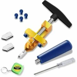 READCLY 2-in-1-Glasschneider-Werkzeugsatz, Premium-Qualität 3 Mm-15 Mm Glasschneidewerkzeug Zum Schneiden Von Glas/Spiegel/Buntglas Mit 2 Zusätzlichen Köpfen, 4 Druckbits Und Schraubendreher