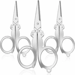 READCLY-3-teilige Klappschere, Tragbare Edelstahlschere, Kleine Klappschere, Tragbare Reiseschere, Mini-Klappschere Für Die Reise Zu Hause, Silber