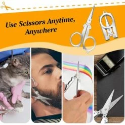 READCLY-3-teilige Klappschere, Tragbare Edelstahlschere, Kleine Klappschere, Tragbare Reiseschere, Mini-Klappschere Für Die Reise Zu Hause, Silber -Angebote Schneidwerkzeug Store 66736835 4