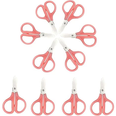 LTS FAFA Sicherheitsschere Für Kinder, 10 Stück, Rundspitzenschere, Lernschere, 7 Cm, Edelstahlklingen/Kunststoffgriffe, Rechts- Und Linkshänder, Zum Schneiden Von Papier Und Stoff (Hellrosa) 1 LTS FAFA Sicherheitsschere Für Kinder, 10 Stück, Rundspitzenschere, Lernschere, 7 Cm, Edelstahlklingen/Kunststoffgriffe, Rechts- Und Linkshänder, Zum Schneiden Von Papier Und Stoff (Hellrosa)