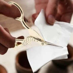 ECHOO Stickereischere, Vintage-Edelstahl-Stickerei-Storch-Kran-Schere, Nähwerkzeuge Mit Scharfer Spitze Für Den Täglichen Gebrauch Des Schneiders (Gold) -Angebote Schneidwerkzeug Store 66809164 3