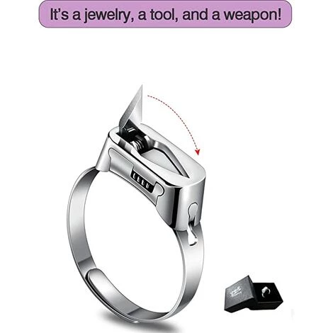 BENOBBY KIDS 2 ST?CKE Selbstverteidigungsring Mit Innovativem Design F��r Frauen M?nner Mode Titanstahl Verstellbarer Offener Ring 4 BENOBBY KIDS 2 ST?CKE Selbstverteidigungsring Mit Innovativem Design F��r Frauen M?nner Mode Titanstahl Verstellbarer Offener Ring – Bild 4