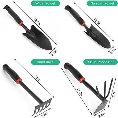 BENOBBY KIDS Gartenwerkzeug-Set, 4-teiliges Premium-Set Mit Gartenschaufel, Handkelle, Rechen, Hacke, Mehrzweck Mit Rutschfestem, Weichem Gummi, Geschenk Für Gartengeräte Für Damen Und Herren (Schwarz) 1 BENOBBY KIDS Gartenwerkzeug-Set, 4-teiliges Premium-Set Mit Gartenschaufel, Handkelle, Rechen, Hacke, Mehrzweck Mit Rutschfestem, Weichem Gummi, Geschenk Für Gartengeräte Für Damen Und Herren (Schwarz)