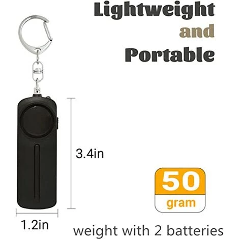 BENOBBY KIDS Personal Alarm For WomenSafe Sound Personal Alarm Schlüsselanhänger Notfall-LED-Taschenlampe, Kinderselbstverteidigungssirene, Schwarz 2 BENOBBY KIDS Personal Alarm For WomenSafe Sound Personal Alarm Schlüsselanhänger Notfall-LED-Taschenlampe, Kinderselbstverteidigungssirene, Schwarz – Bild 2