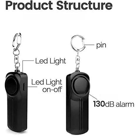 BENOBBY KIDS Personal Alarm For WomenSafe Sound Personal Alarm Schlüsselanhänger Notfall-LED-Taschenlampe, Kinderselbstverteidigungssirene, Schwarz 4 BENOBBY KIDS Personal Alarm For WomenSafe Sound Personal Alarm Schlüsselanhänger Notfall-LED-Taschenlampe, Kinderselbstverteidigungssirene, Schwarz – Bild 4