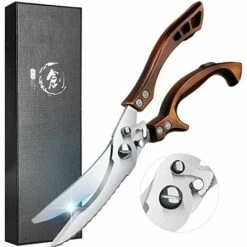 BENOBBY KIDS Geflügelschere, Robuste Küchenschere Mit Wellenschliff, Rostfrei, Federbelastet, Mehrzweck-Edelstahl-Küchenschere Für Huhn, Knochen, Fleisch, Truthahn, Fisch, Thanksgiving, Weihnachten