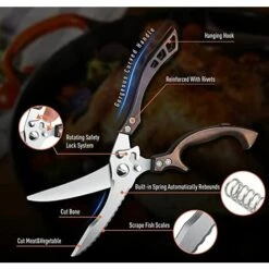 BENOBBY KIDS Geflügelschere, Robuste Küchenschere Mit Wellenschliff, Rostfrei, Federbelastet, Mehrzweck-Edelstahl-Küchenschere Für Huhn, Knochen, Fleisch, Truthahn, Fisch, Thanksgiving, Weihnachten 9 BENOBBY KIDS Geflügelschere, Robuste Küchenschere Mit Wellenschliff, Rostfrei, Federbelastet, Mehrzweck-Edelstahl-Küchenschere Für Huhn, Knochen, Fleisch, Truthahn, Fisch, Thanksgiving, Weihnachten -Angebote Schneidwerkzeug Store 67069514 5