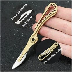 BENOBBY KIDS Mini Messing Taschenmesser EDC Allzweckmesser Mit 10 Extra Austauschbaren Klingen, Tragbares Scharfes Klappmesser Mit R��ckenclip -Angebote Schneidwerkzeug Store 67069534 3