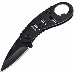 BENOBBY KIDS Utility Pocket EDC Klappmesser Mit Flaschenöffner Und Clip, Schlüsselanhänger, Vielseitig Für Camping, Wandern, Outdoor-Aktivitäten, Schwarz