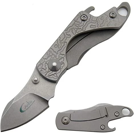 BENOBBY KIDS Mini-Taschenmesser D2 Stahlklinge Titanlegierung Griff Klappschl��sselmesser Outdoor Campingmesser 1 BENOBBY KIDS Mini-Taschenmesser D2 Stahlklinge Titanlegierung Griff Klappschl��sselmesser Outdoor Campingmesser