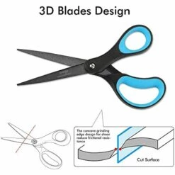 BENOBBY KIDS 2er-Pack 8-Zoll-Antihaft-Titan-Schere, Komfortabler Griff, Edelstahl, Professionell, Gerade Mehrzweckschere Für DIY-Bürohandwerk (Blau/Schwarz) -Angebote Schneidwerkzeug Store 67069786 5