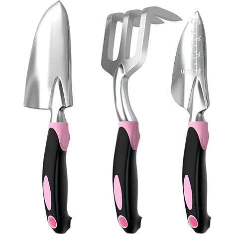 BENOBBY KIDS Robustes Gartenwerkzeug-Set, 3-teilig, Aluminiumlegierung, Gartenschaufel, Handpflanzkelle, Grubber, Rechen Mit Rutschfestem Gummi, Ergonomische Gartengeräte, Geschenke Für Frauen, Zufällige Farbe 1 BENOBBY KIDS Robustes Gartenwerkzeug-Set, 3-teilig, Aluminiumlegierung, Gartenschaufel, Handpflanzkelle, Grubber, Rechen Mit Rutschfestem Gummi, Ergonomische Gartengeräte, Geschenke Für Frauen, Zufällige Farbe