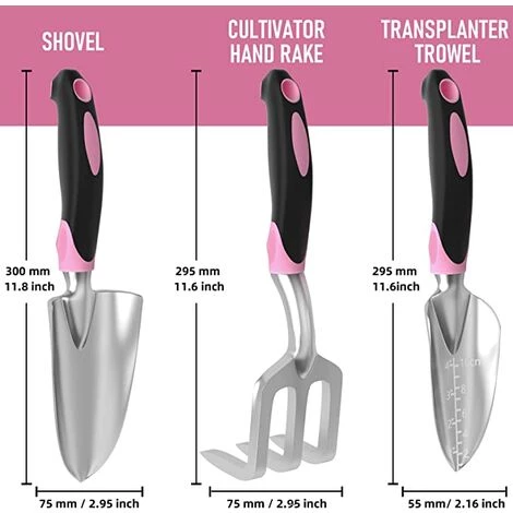 BENOBBY KIDS Robustes Gartenwerkzeug-Set, 3-teilig, Aluminiumlegierung, Gartenschaufel, Handpflanzkelle, Grubber, Rechen Mit Rutschfestem Gummi, Ergonomische Gartengeräte, Geschenke Für Frauen, Zufällige Farbe 4 BENOBBY KIDS Robustes Gartenwerkzeug-Set, 3-teilig, Aluminiumlegierung, Gartenschaufel, Handpflanzkelle, Grubber, Rechen Mit Rutschfestem Gummi, Ergonomische Gartengeräte, Geschenke Für Frauen, Zufällige Farbe – Bild 4