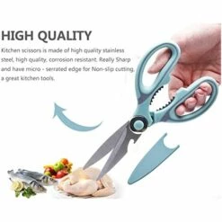 BENOBBY KIDS Robuste Küchenschere, Scharfe Mehrzweck-Küchenschere Aus Edelstahl, Küchenschere Für Huhn/Geflügel/Fisch/Fleisch/Gemüse/Kräuter/BBQ (grün) -Angebote Schneidwerkzeug Store 67070572 4