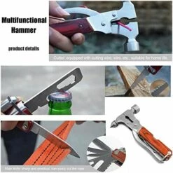 BENOBBY KIDS Outdoor-Camping-Werkzeughammer, Multifunktionales Tragbares Notausstiegswerkzeug Aus Edelstahl, Mehrzweckwerkzeug Für Zu Hause, Campingausrüstung, Einzigartiges Weihnachtsgeburtstagsgeschenk -Angebote Schneidwerkzeug Store 67070630 4