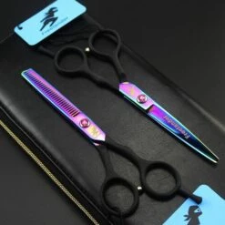 FUIENKO Freelander 5,5 Zoll Schneiden Verdünnung Styling Werkzeug Regenbogen Haar Schere Professional Barber Friseur Schere,Straight Cut -Angebote Schneidwerkzeug Store 67129797 5