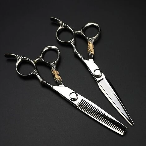 FUIENKO Professionelle Jp 440c Stahl 6 ''Gehobenen Goldenen Tiger Haar Schere Schneiden Friseur Haarschnitt Ausdünnung Schere Friseur Schere,cutting Scissor 4 FUIENKO Professionelle Jp 440c Stahl 6 ''Gehobenen Goldenen Tiger Haar Schere Schneiden Friseur Haarschnitt Ausdünnung Schere Friseur Schere,cutting Scissor – Bild 4