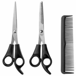 FUIENKO 3 Stücke Haar Cutter Schere Friseur Schere Barber Haar Schneiden Ausdünnung Schere Set Haar Schere Regelmäßige Flache Zähne Klingen,3pcs