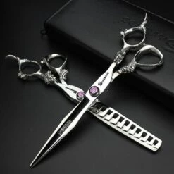 FUIENKO 7 Inch Haar Schere Professionelle Schönheit Schere Friseur Schneiden Schere Dünner Knochen Fisch Barber Schere Barber Shop,7 Inch 3PC -Angebote Schneidwerkzeug Store 67129841 5