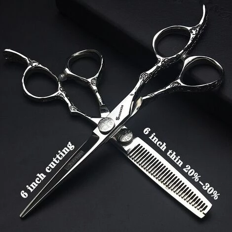FUIENKO 5.5/6/7/7,5 Zoll Professionelle Barber Schere Japan 440c Salon Scheren Barber Shop Schneiden Scheren Set Rasiermesser Friseur Schere,6 Inch 2PC 1 FUIENKO 5.5/6/7/7,5 Zoll Professionelle Barber Schere Japan 440c Salon Scheren Barber Shop Schneiden Scheren Set Rasiermesser Friseur Schere,6 Inch 2PC